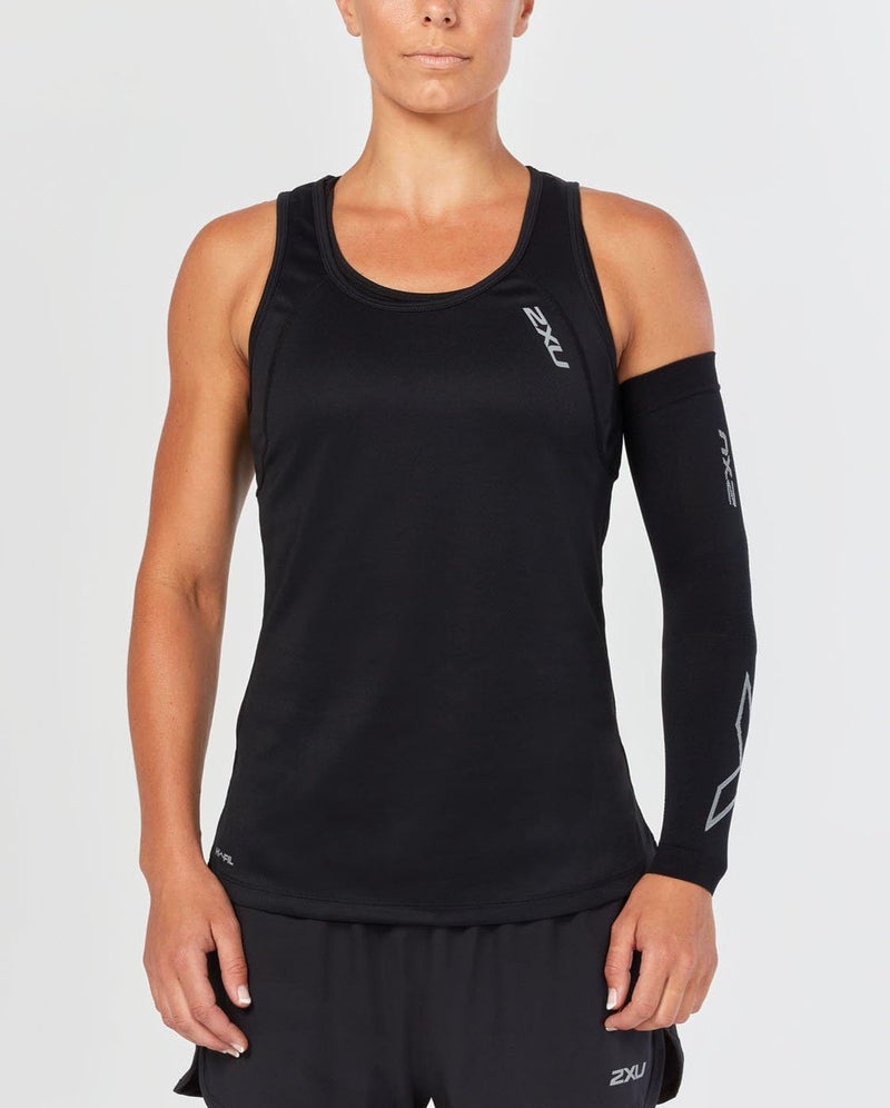 2XU Compression Flex Arm Sleeve - X-Small - Black/Grey - Image 1
